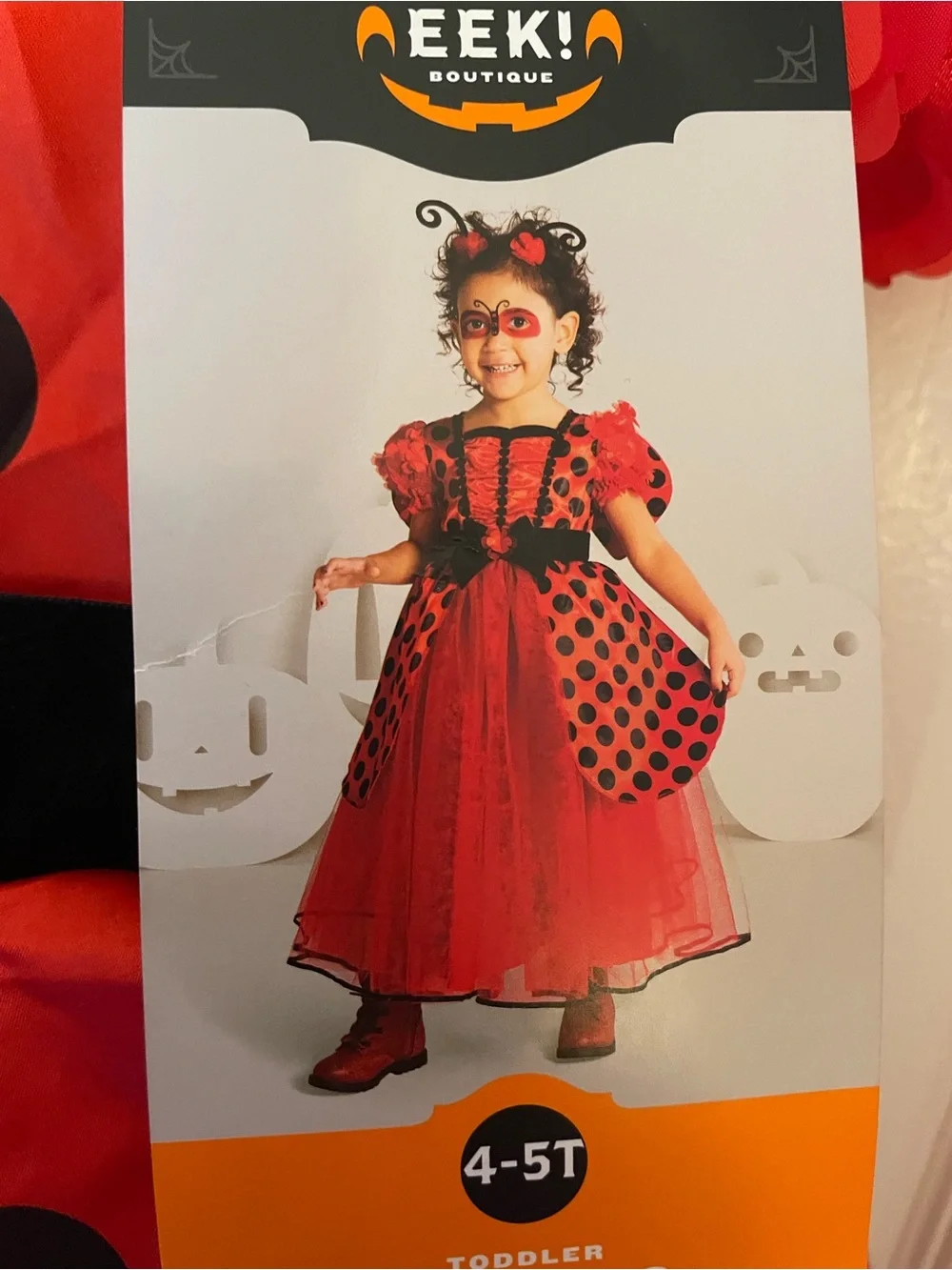 Ladybug Polka Dot Red Kids Costume Dress - 4t/5t NWT Halloween